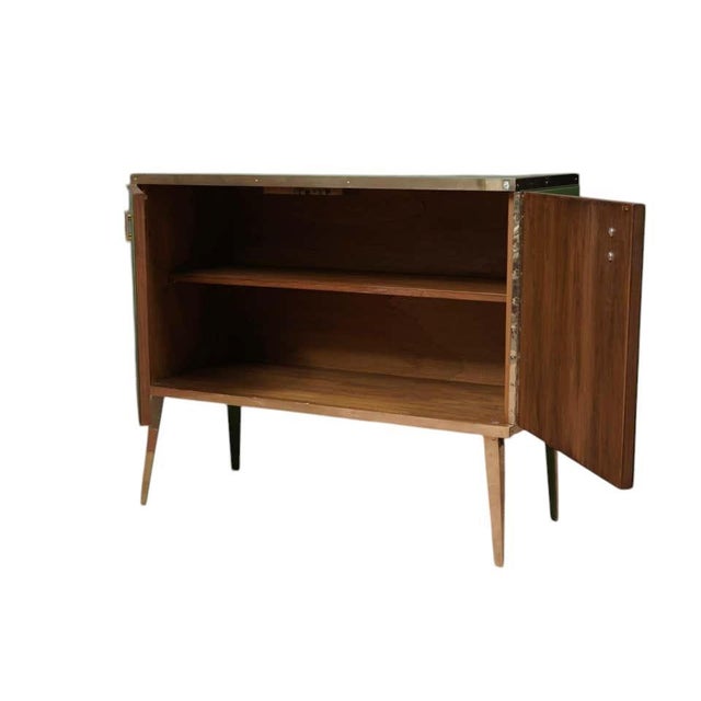 Green Glass Bar Cabinet with Brass Frame from Justfurnituress SRL For Sale - Image 13 of 15