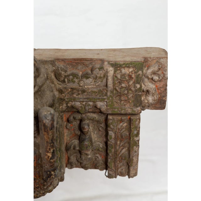 Indian Antique 19th Century Architectural Temple Molding with Carved Animals For Sale - Image 11 of 13