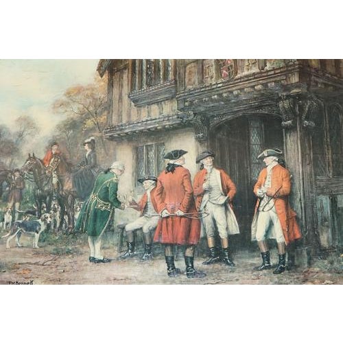 After F.M. Bennett, Meet at the Lodge, Painting, Framed For Sale - Image 9 of 13