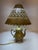 Indian Vintage 1960s Etched Brass Teapot Lamp With Pierced Metal Shade For Sale - Image 3 of 4