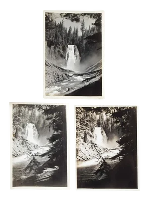 Vintage Waterfall & Landscape Photographs - Set of 3