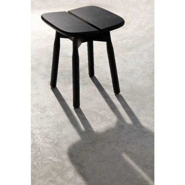 Vico Magistretti Set of Black Stained Oak Dom Stools by Marcos Zanuso Jr For Sale - Image 4 of 7