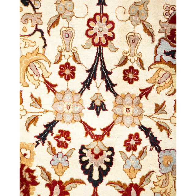 Traditional Mogul, One-of-a-Kind Hand-Knotted Area Rug in Ivory, 9' 1" x 12' 5" For Sale - Image 3 of 8