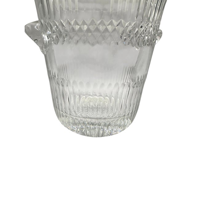 1960s Vintage French Cut Crystal Champagne Bucket For Sale - Image 5 of 12
