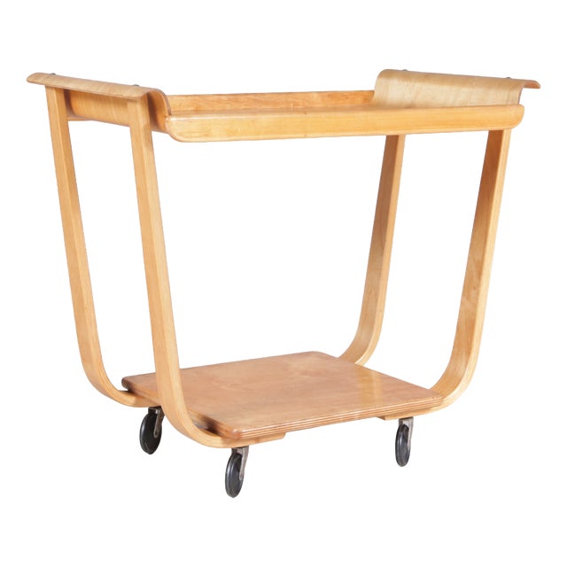 Vintage Dutch PB01 Birch Trolley by Cees Braakman for Pastoe, Netherlands, 1950s For Sale