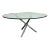 Round Glass Modern Table With Cool Chrome Tripod Base For Sale