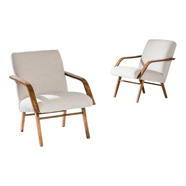 1960s Mid-Century Czech Armchairs, a Pair For Sale