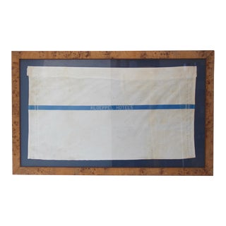 Framed Kloeppel Hotels Towel Textile Art For Sale