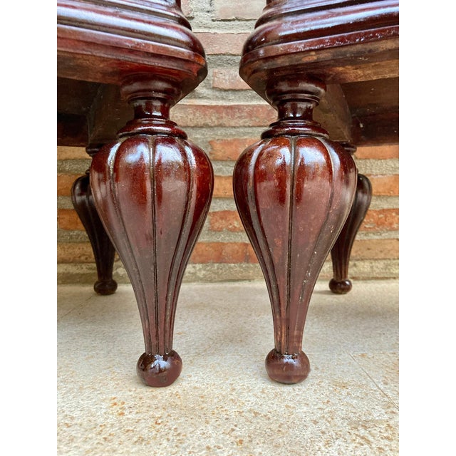 Mid 20th Century Spanish Nightstands in Wood Set of 2 For Sale - Image 14 of 18