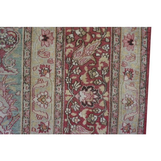 1920s Blue Floral Antique Persian Moud Rug 10'1"x13'7" Handknotted Wool Carpet For Sale In New York - Image 6 of 9