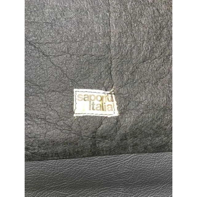 Blue-Grey Leather Sofa from Saporiti Italia, 1980s For Sale - Image 11 of 12