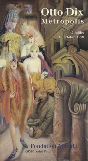 1998 Otto Dix 'Metropolis ou La Grande Ville' Multicolor France Offset Lithograph