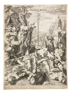 Francesco Villamena after Ferraù Fenzoni, Moses and the Brazen Serpent, 1597, Engraving