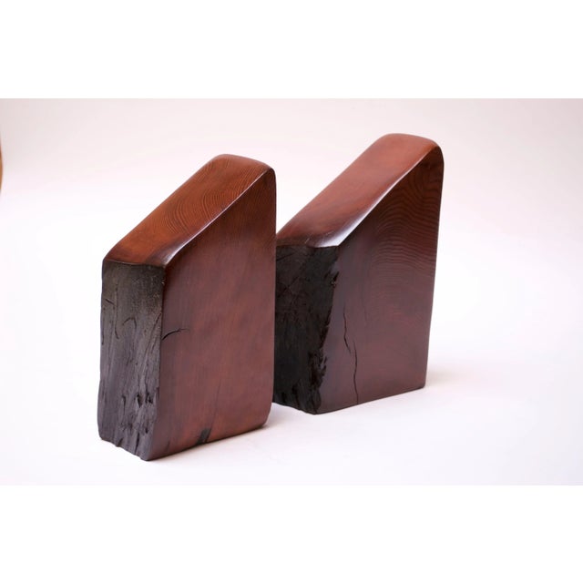 Midcentury American Modern Live Edge Trapezoidal Douglas Fir Bookends - A Pair For Sale - Image 10 of 13