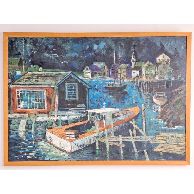 Blue Harbor View, 1969, Acrylic on Canvas For Sale - Image 8 of 11