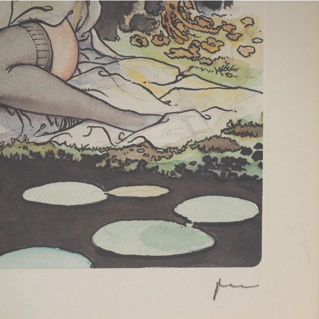 Modern Milo Manara, Young Woman and Voyeuristic Mind, 1987, Lithograph For Sale - Image 3 of 6
