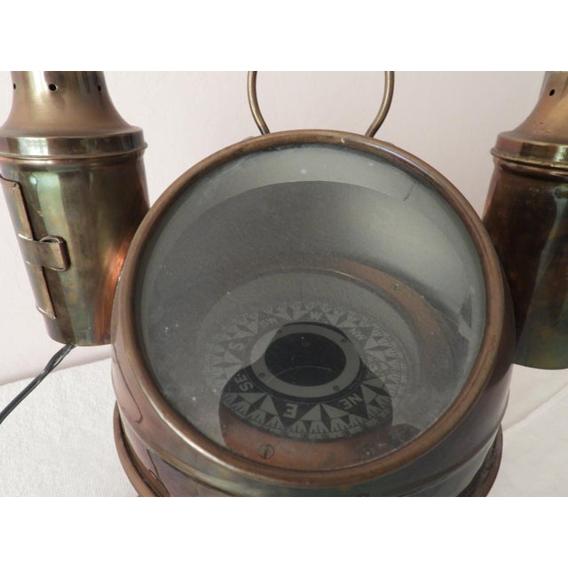 1900s Iver C. Weilbach & Co Solver & Svarrer Copenhagen Brass Binnacle Gimbled Ships Compass For Sale In Monterey, CA - Image 6 of 8