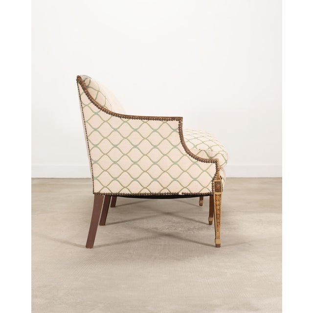 19th C. English Georgian Neoclassical Painted Cabriole Sofa For Sale In Sacramento - Image 6 of 18