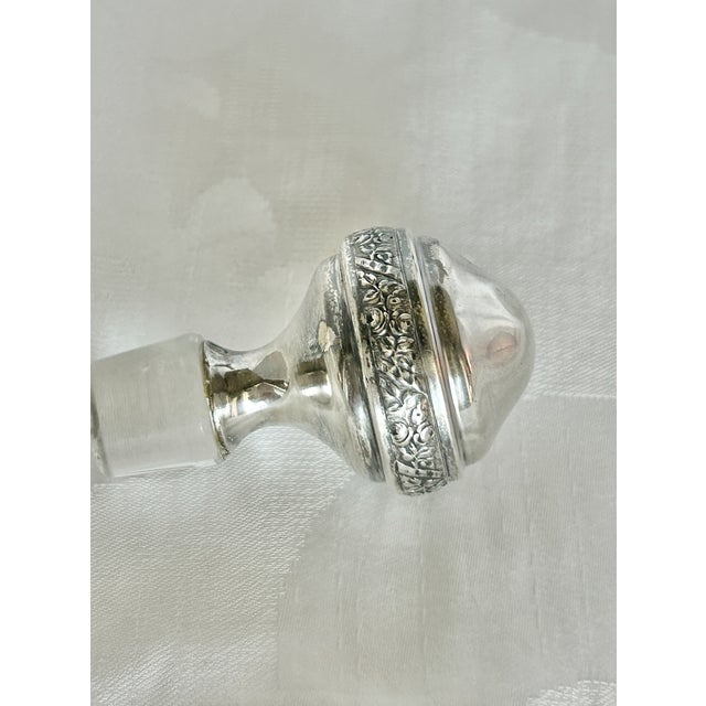 1900 - 1909 Antique French Baccarat Crystal Sterling Silver Liquor Decanter Ravinet d'Enfert For Sale - Image 5 of 8