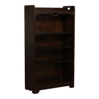 Antique Arts & Crafts Period Oak Open Bookcase For Sale
