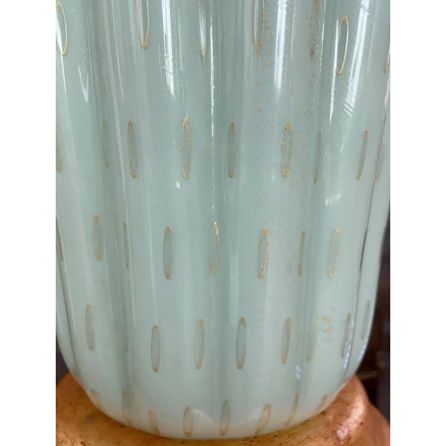 Green 1950s Barbini Murano Seafoam Green Glass Table Lamp For Sale - Image 8 of 12