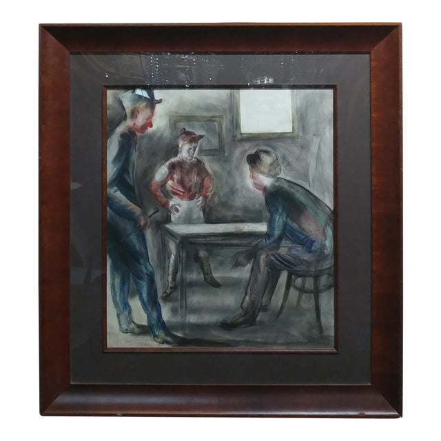 Carl Hugo Beetz "Before the Race" Original Painting, Regionalist, 1939 For Sale