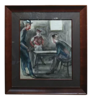 Carl Hugo Beetz "Before the Race" Original Painting, Regionalist, 1939