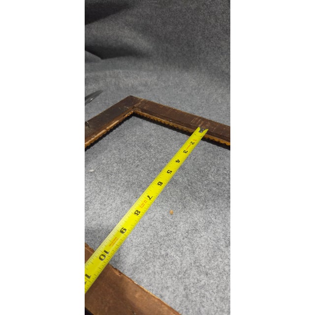 Vintage Folk Art Tramp Art Wood Frame With Geometric Carving For Sale In Washington DC - Image 6 of 18