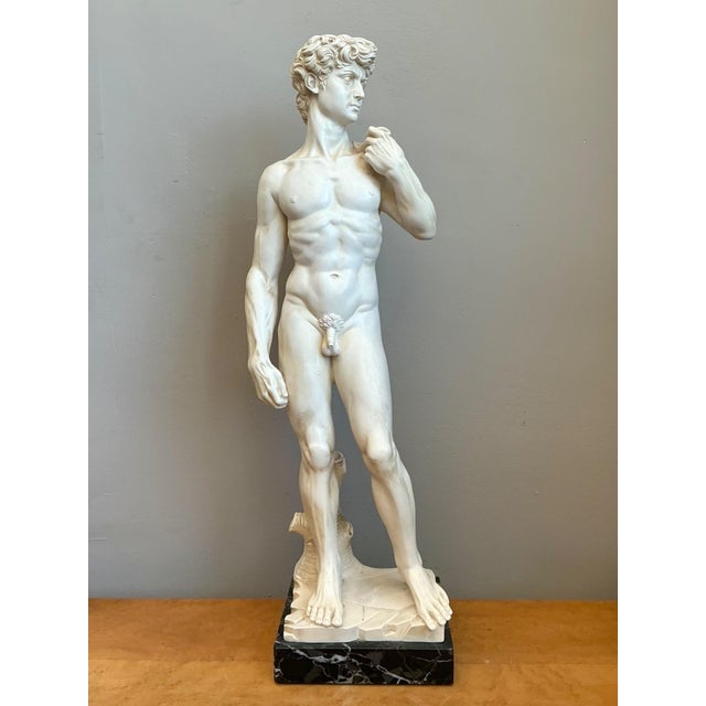 Mid 20th Century Vintage Italian Marble David Sculpture For Sale - Image 5 of 10