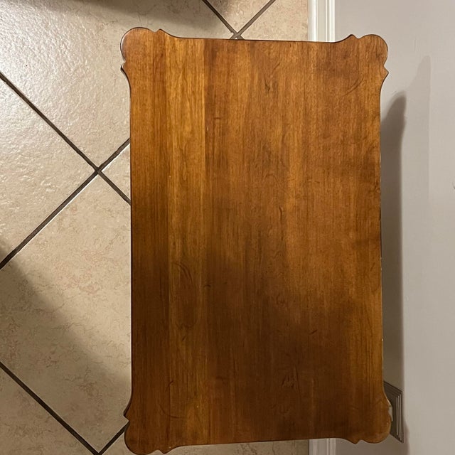 Vintage Ethan Allen Drink / Side Table in Light Stain | Chairish