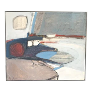 1970s Abstract Landscape Oil Painting by Jimmy Lueders