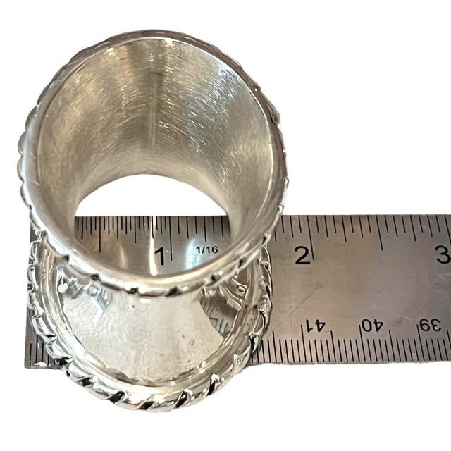 Vintage Silver-Tone Rope Edge Napkin Rings – Set of 6 For Sale In Jacksonville, FL - Image 6 of 6