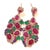 Bochic “Orient” Ruby, Green Agate & Amethyst Earrings Set In 18K Gold & Silver For Sale - Image 11 of 12