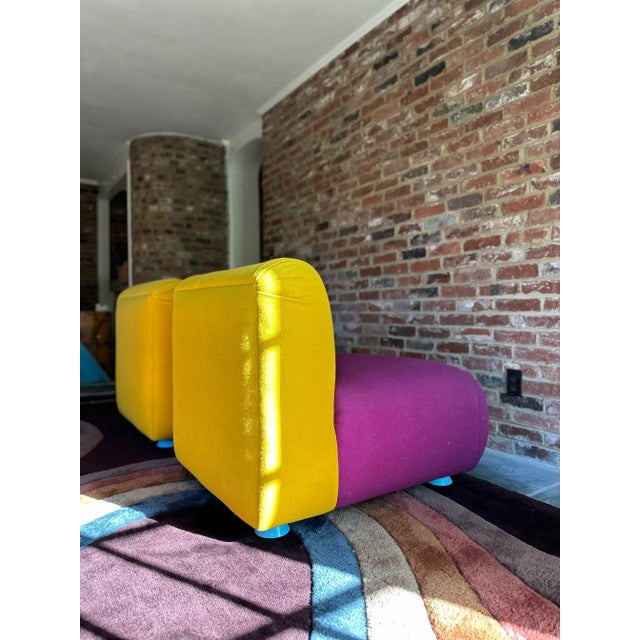 1980s Memphis Style Slipper Chairs by Milo Baughman for Thayer Coggin Prisma Collection, a Pair For Sale - Image 12 of 12