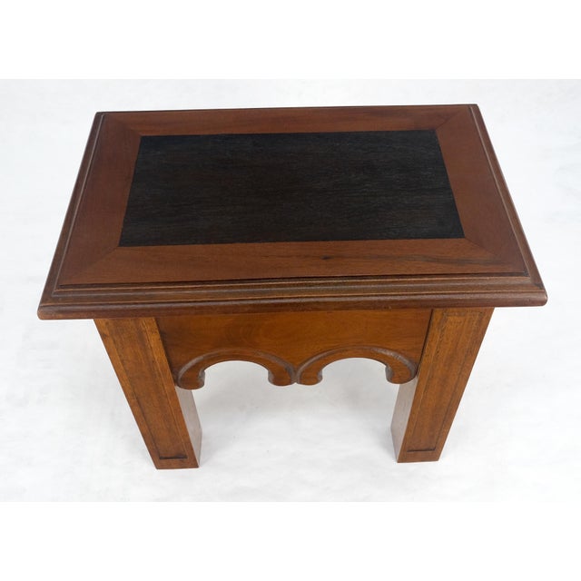 Heavy Solid Mahogany Custom Wood Milling Arts & Crafts 1970s Side End Table MINT For Sale - Image 9 of 16