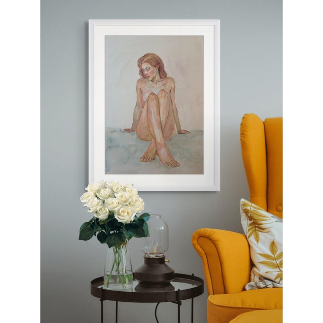 Sweet Promises Original Impressionistic Nude Figure Watercolor on Paper Painting Art by Anna Novick For Sale - Image 9 of 10