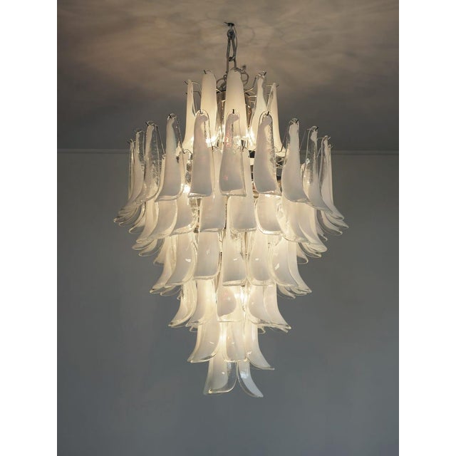 Italian Murano Glass Chandelier in Opal and Clear White from Justfurnituress SRL For Sale - Image 9 of 13