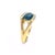 Late 20th Century Charles Krypell Horseshoe Ring Diamond Blue Topaz 18k Yellow Gold For Sale - Image 5 of 8