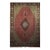 Antique Persian Tabriz Mahi Rug, Hand-Knotted Wool & Silk, Herati Geometric Pattern, Pomegranate Red & Tan, 7x10 For Sale