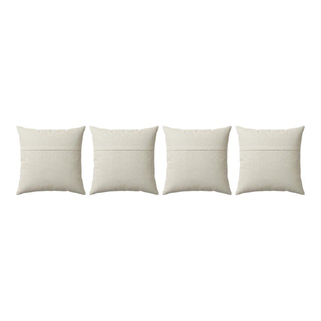 Beige Faded Suzani Bedding Pillow Cover - Set of Four For Sale - Image 4 of 4