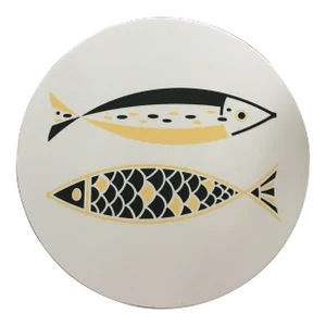 1950s Mid-Century West Germany Ceramic Trivet or Plaque With Fish