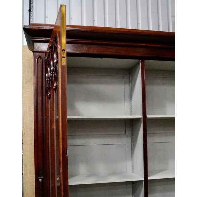 Large Victorian Gothic Rosewood and Glass Bookcase, 1880s For Sale - Image 11 of 18