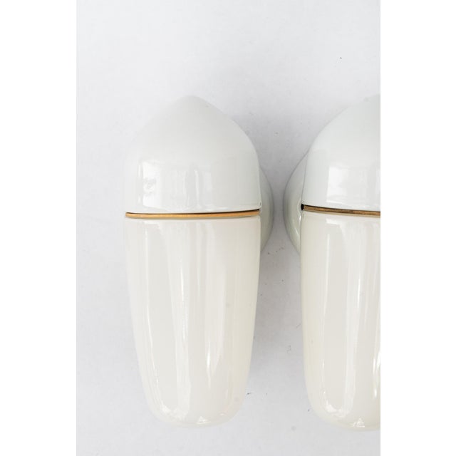 Porcelain Wall Lights by Wilhelm Wagenfeld for Lindner, 1940s, Set of 2 For Sale - Image 9 of 18