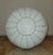 Moroccan Genuine White Leather Pouf For Sale In Orlando - Image 6 of 9