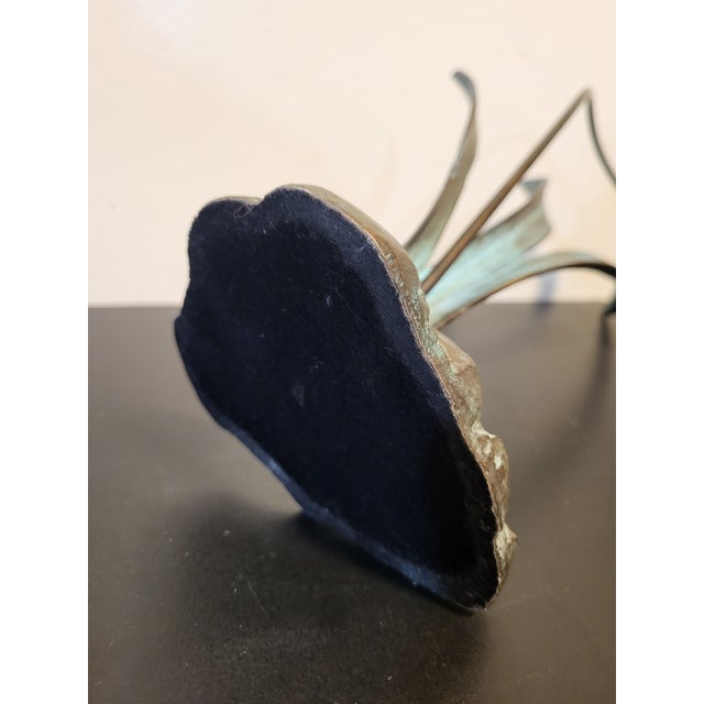 1970s Bronze Metal Hummingbird Flower Sculpture For Sale - Image 16 of 17
