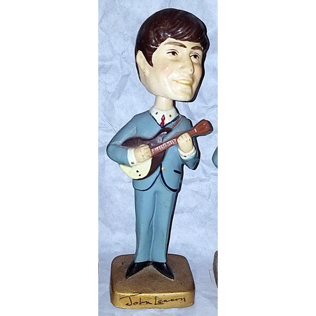 Vintage Beatles Bobble Head Figurines and Bag, Set of 4 For Sale - Image 4 of 12