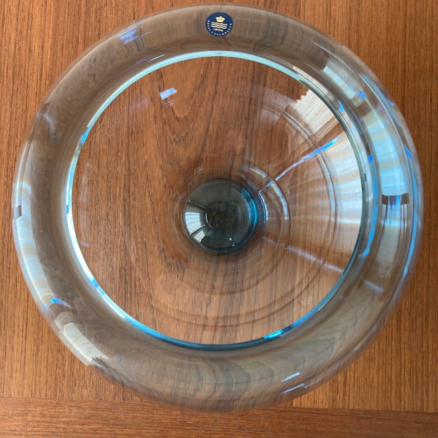 Royal Copenhagen Royal Copenhagen “Provence” Sea Blue Crystal Bowl, Per Lütken Design, 25 Cm (10”) For Sale - Image 4 of 7
