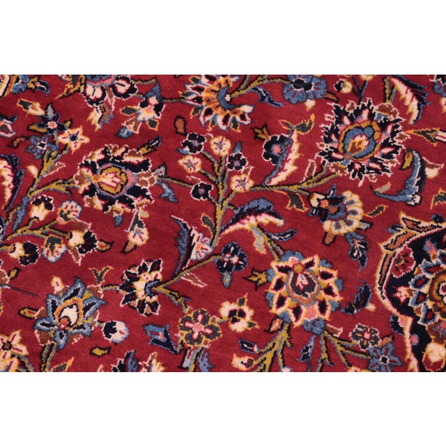 Shabby Chic Persian Red/Blue Wool Rug - 8'0'' X 11'11'' For Sale - Image 4 of 10
