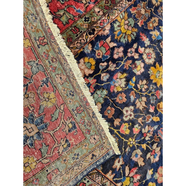Antique Indian Agra Rug, Handwoven Wool, Allover Floral Design, 9' x 12' For Sale - Image 10 of 13