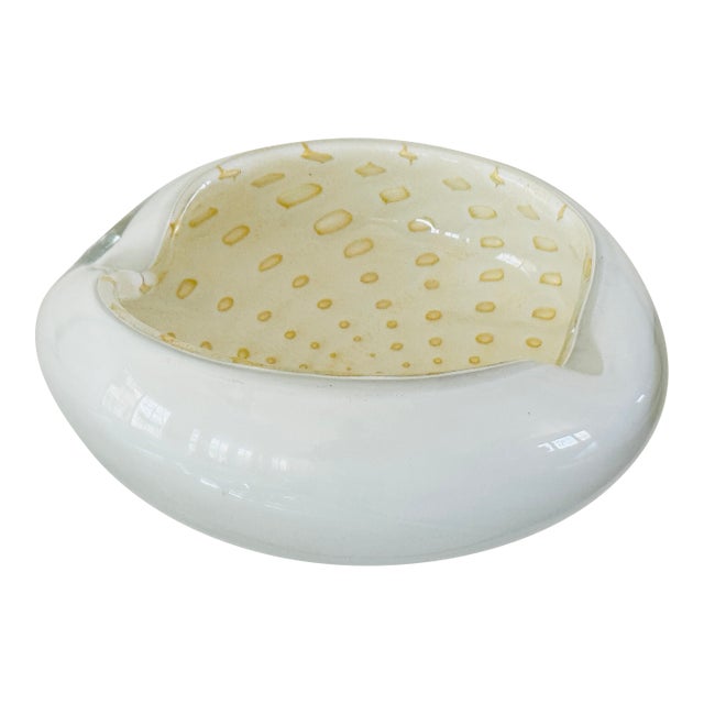 Mid Century Italian Glass Ashtray Attributed to Alfredo Barbini For Sale